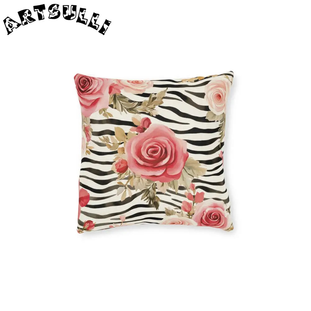 JAKKOUTTHEBXX Pink Floral and Zebra Print Pillow 2025