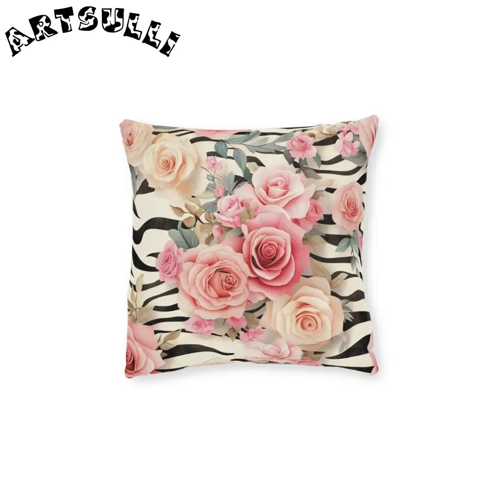 JAKKOUTTHEBXX Pink Zebra Floral Throw Pillow 2025