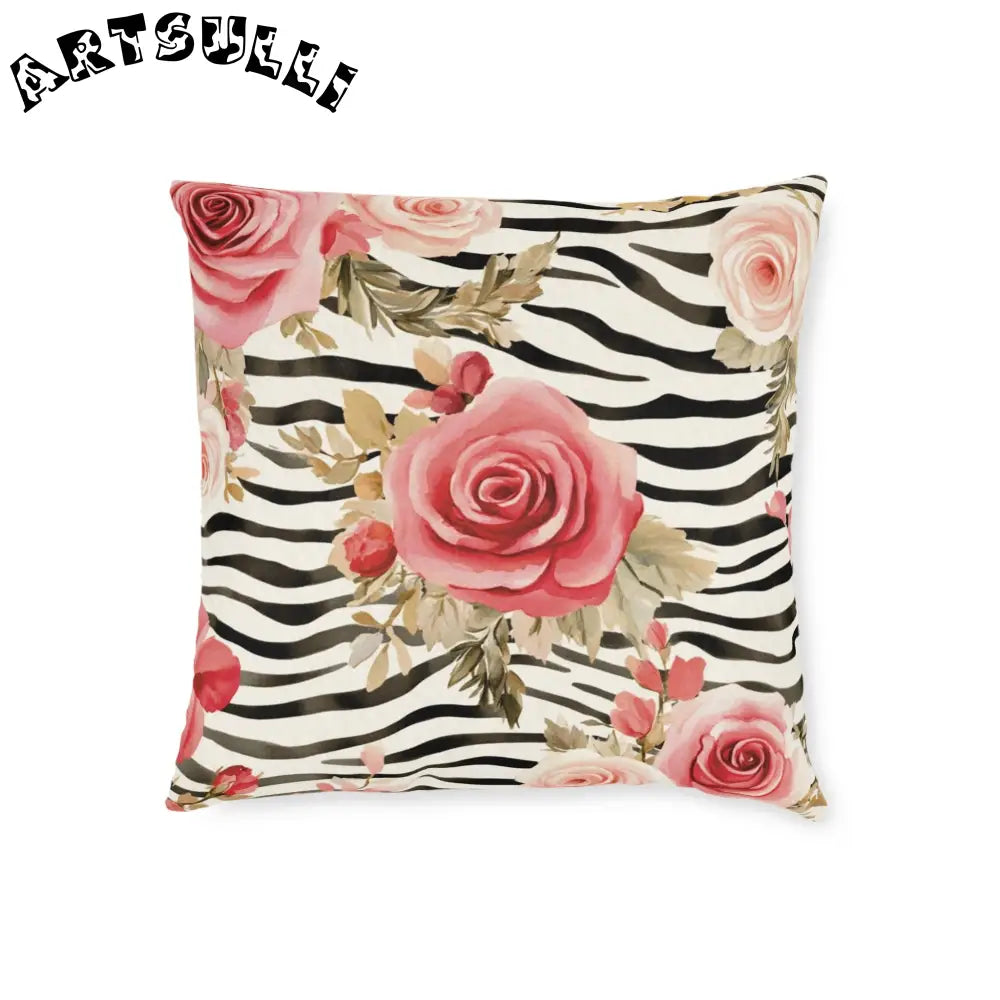 JAKKOUTTHEBXX Pink Floral and Zebra Print Pillow 2025