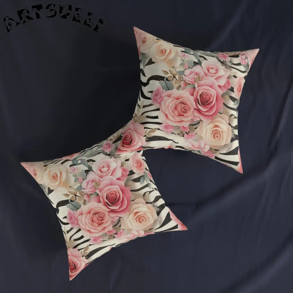 JAKKOUTTHEBXX Pink Zebra Floral Throw Pillow 2025