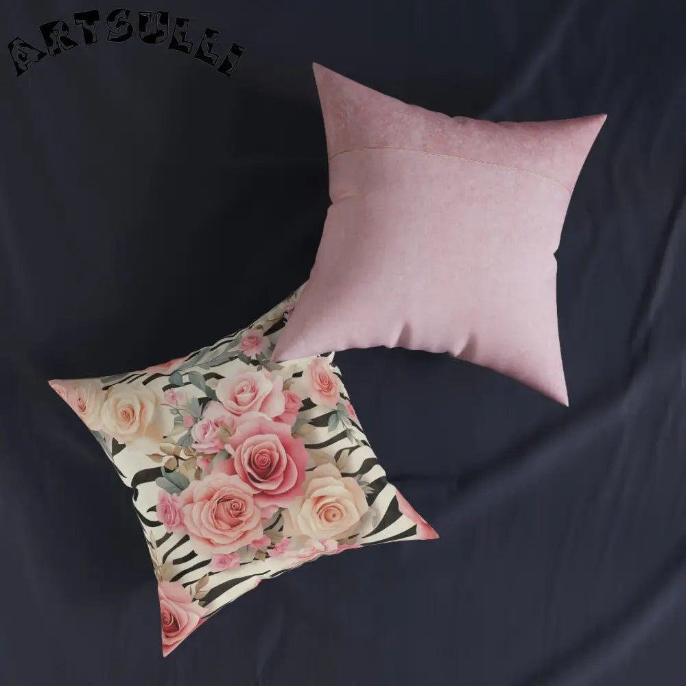 JAKKOUTTHEBXX Pink Floral and Zebra Print Pillow 2025