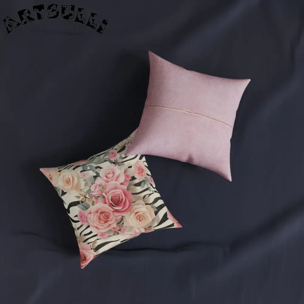 JAKKOUTTHEBXX Pink Floral and Zebra Print Pillow 2025