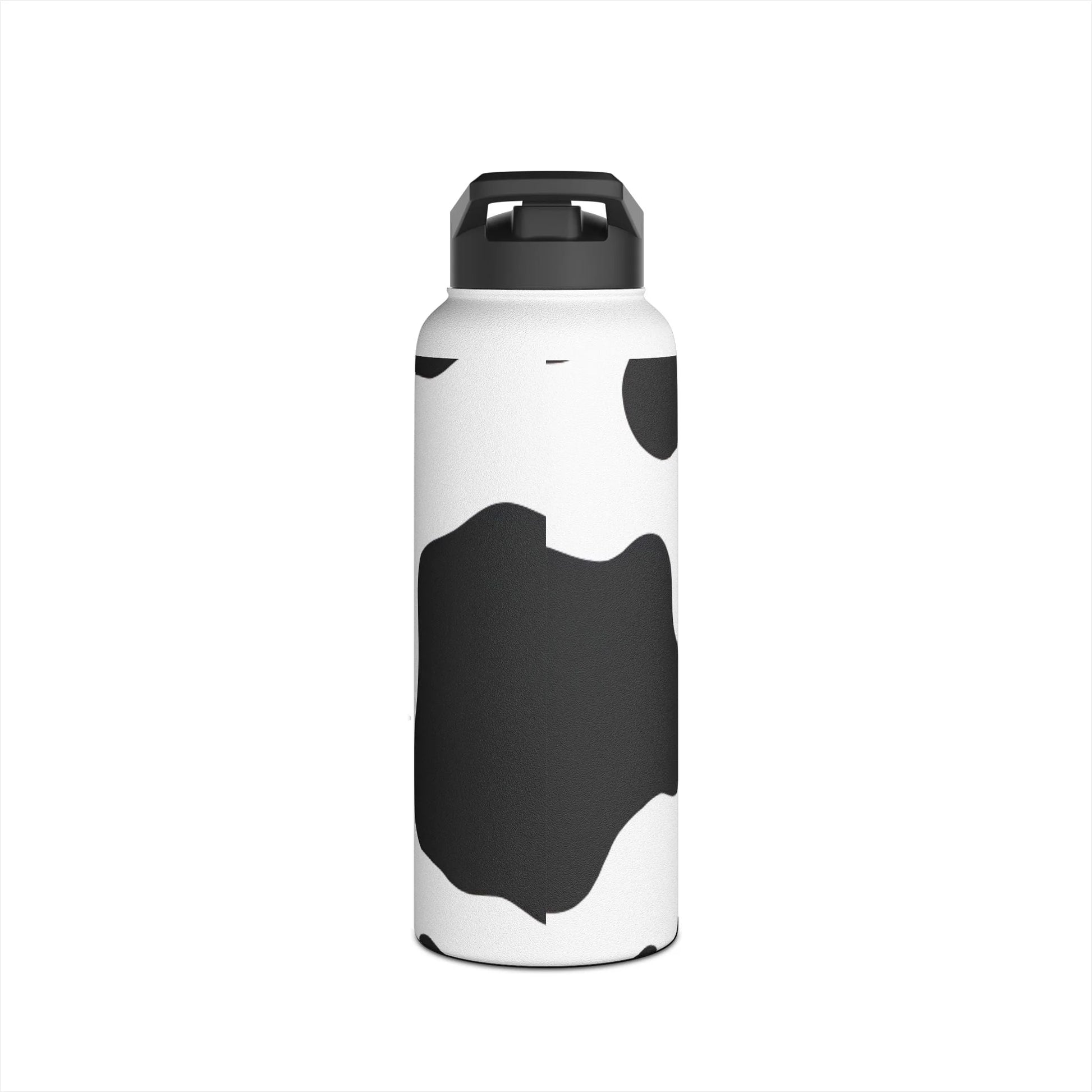 Stainless Steel Cow Print Water Bottle with Flip Top Lid, Artsulli - Art is Long, Life is Short, Mug, , , , , , , 