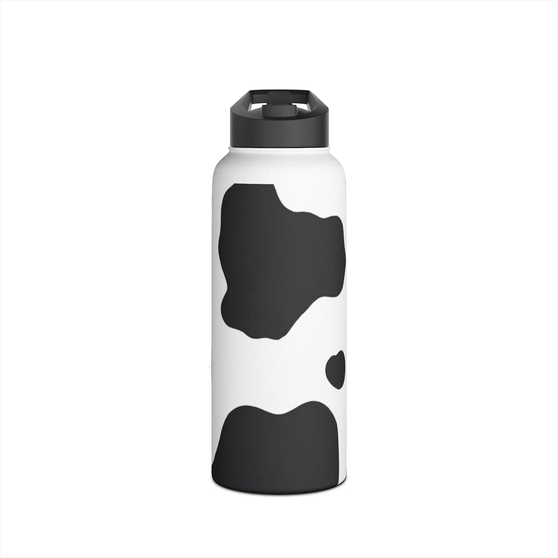 Stainless Steel Cow Print Water Bottle with Flip Top Lid, Artsulli - Art is Long, Life is Short, Mug, Size, 32oz, Color, White, , , 33965004169734