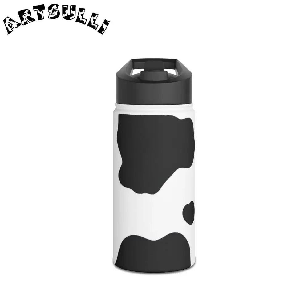 Stainless Steel Cow Print Water Bottle with Flip Top Lid, Artsulli - Art is Long, Life is Short, Mug, , , , , , , 