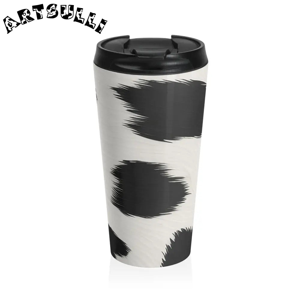 JAKKOUTTHEBXX Cow Print Stainless Steel Travel Mug 2025