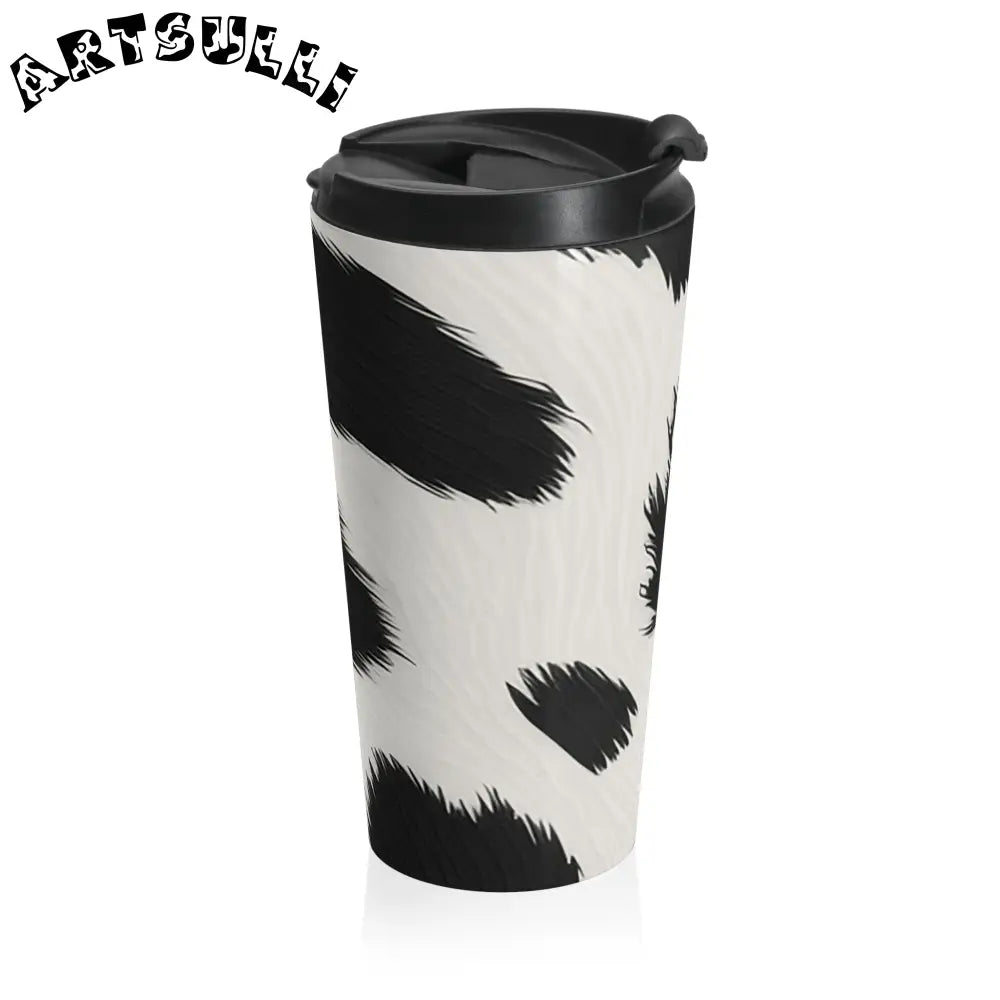 JAKKOUTTHEBXX Cow Print Stainless Steel Travel Mug 2025