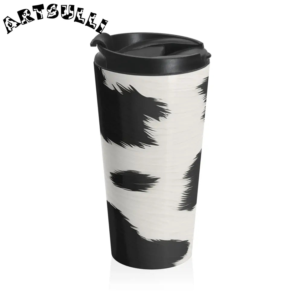 JAKKOUTTHEBXX Cow Print Stainless Steel Travel Mug 2025