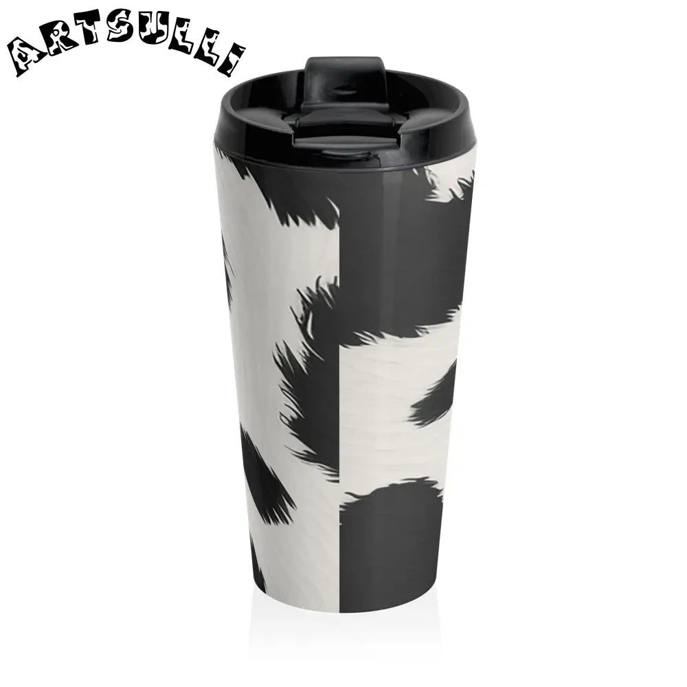 JAKKOUTTHEBXX Cow Print Stainless Steel Travel Mug 2025
