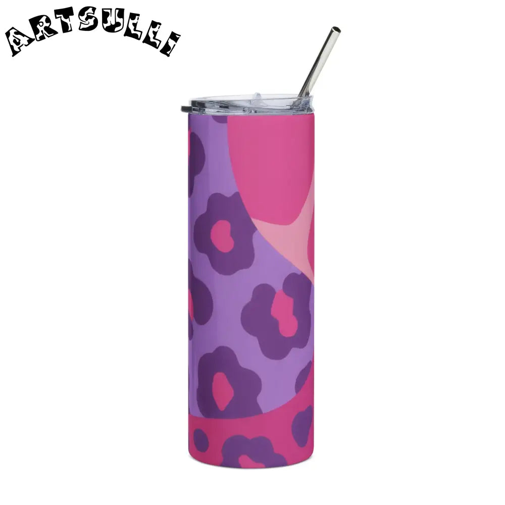 JAKKOUTTHEBXX Purple and Pink Leopard Print Stainless Steel Tumbler 2025