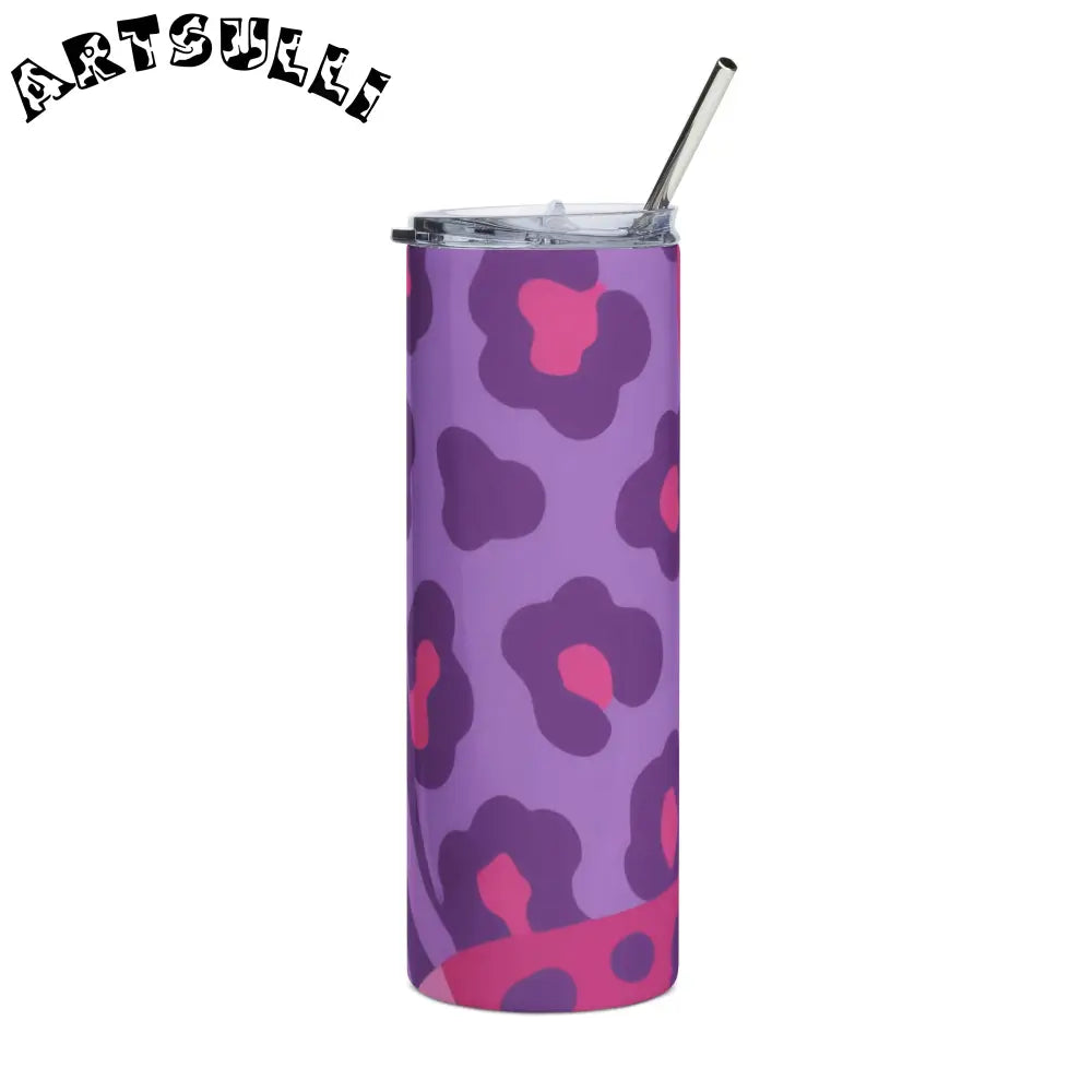 JAKKOUTTHEBXX Purple and Pink Leopard Print Stainless Steel Tumbler 2025