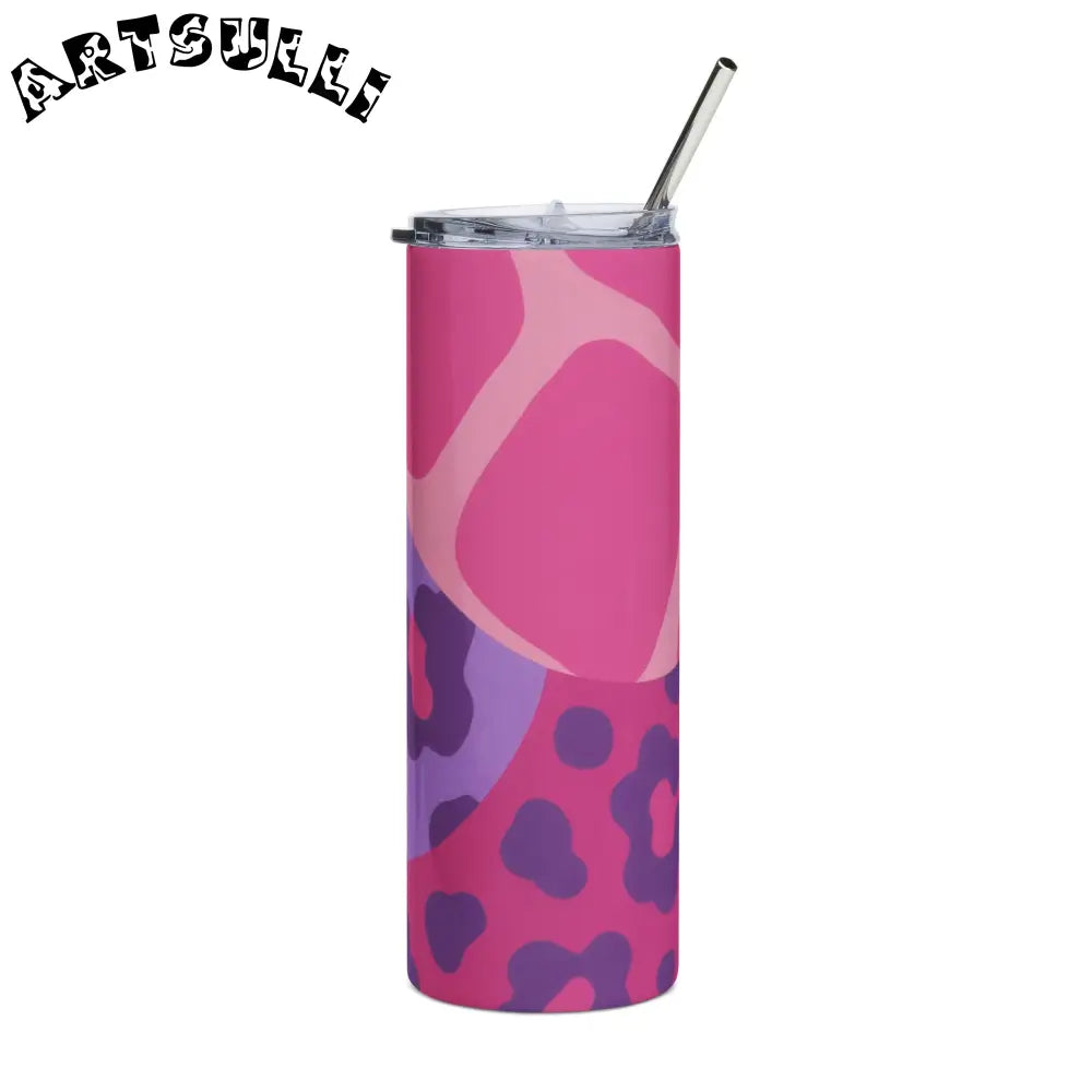 JAKKOUTTHEBXX Purple and Pink Leopard Print Stainless Steel Tumbler 2025