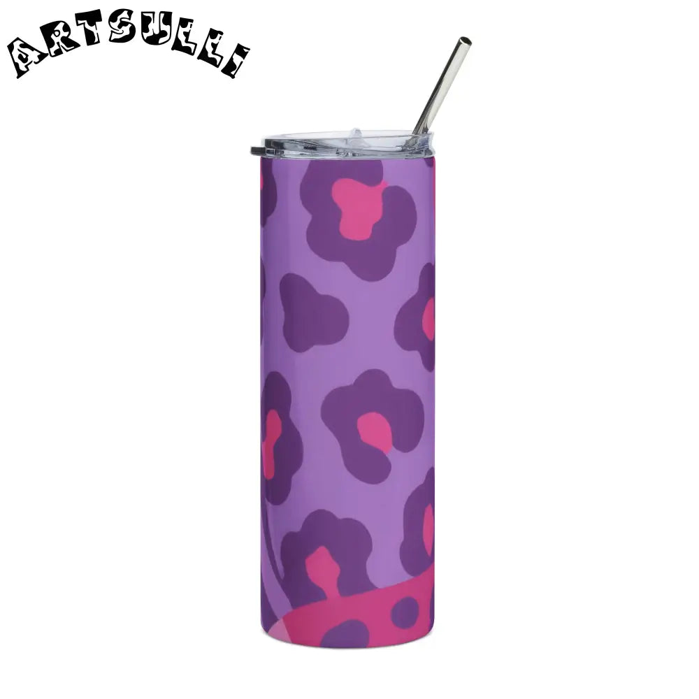 JAKKOUTTHEBXX Purple and Pink Leopard Print Stainless Steel Tumbler 2025