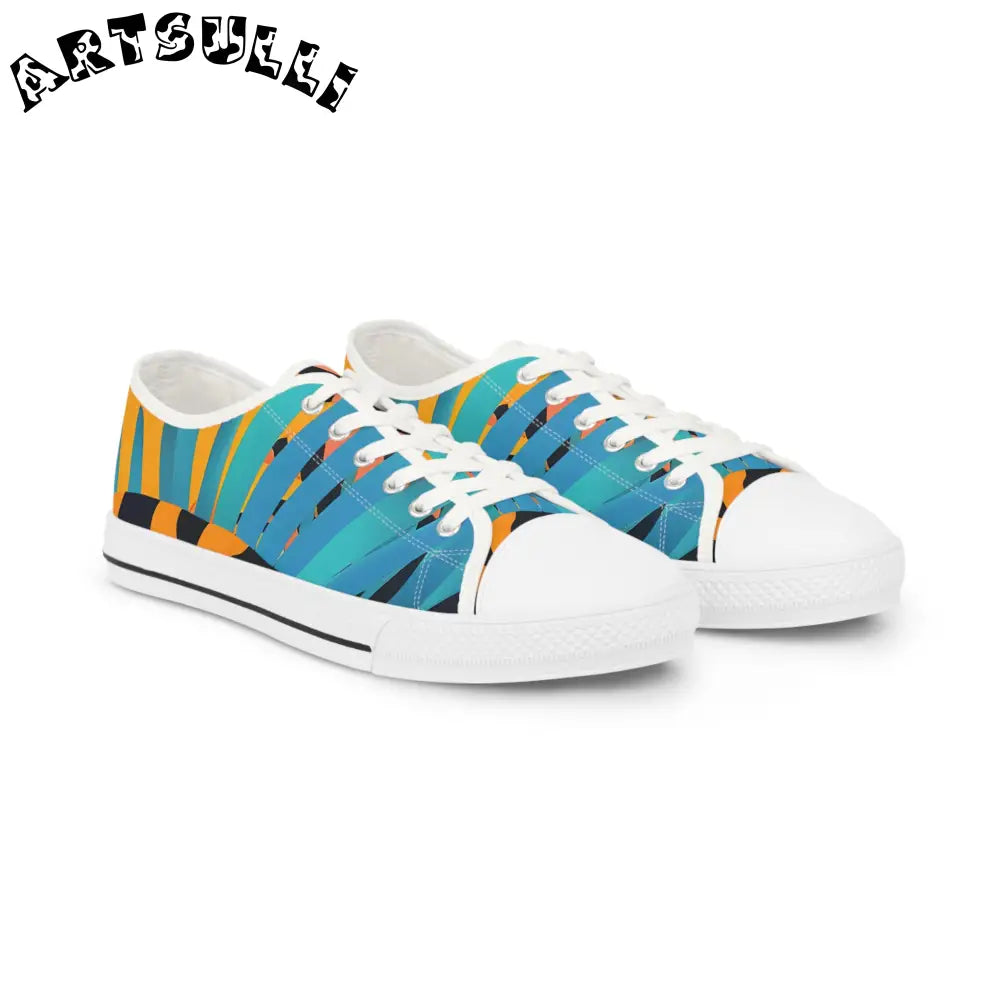 Stripes ii Orange Personalized Sneakers, Artsulli - Art is Long, Life is Short, Shoes, Size, US 5, Color, White sole, , , 88650637513483