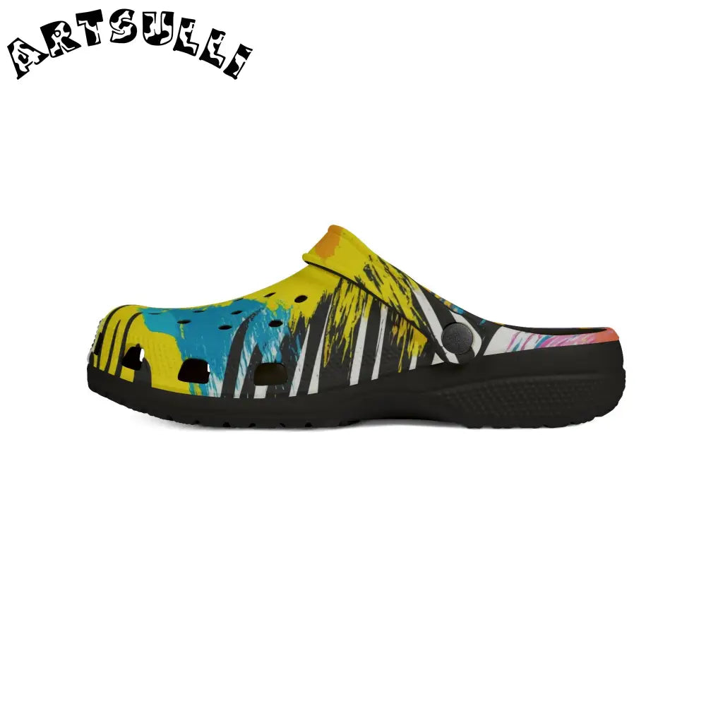 Stripes x Leopard EVA Foam Clogs, Artsulli - Art is Long, Life is Short, Shoes, , , , , , , 