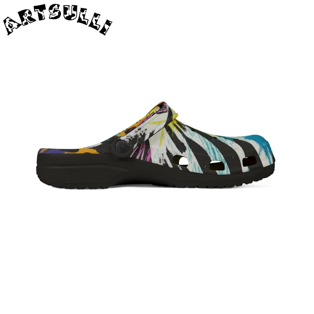 Stripes x Leopard EVA Foam Clogs, Artsulli - Art is Long, Life is Short, Shoes, , , , , , , 