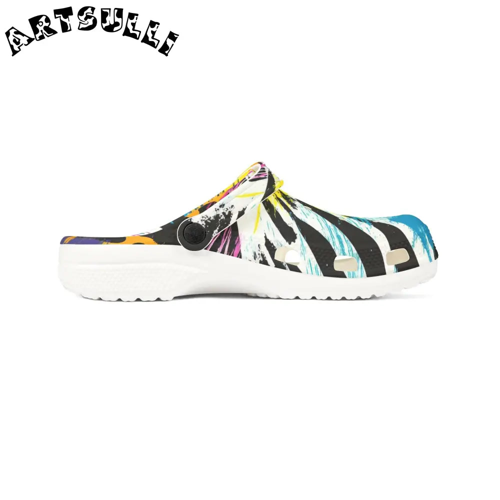 Stripes x Leopard EVA Foam Clogs, Artsulli - Art is Long, Life is Short, Shoes, , , , , , , 