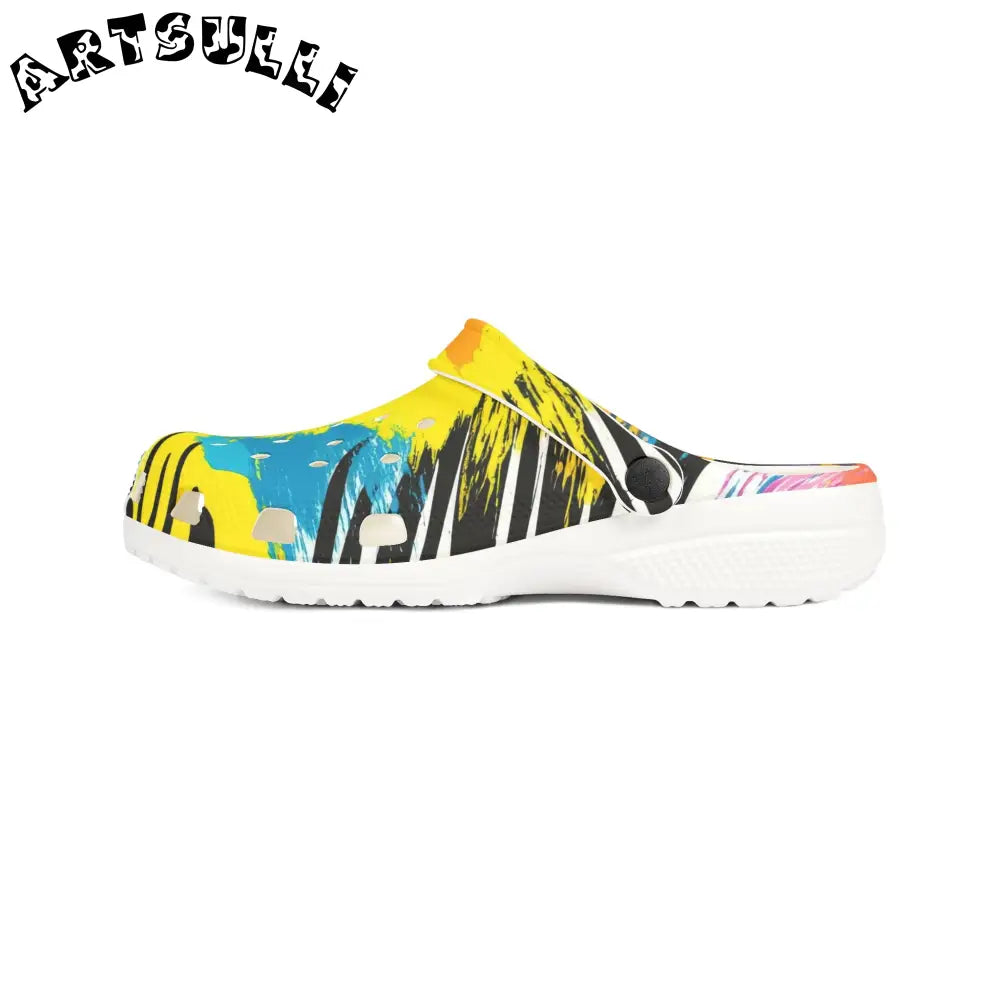 Stripes x Leopard EVA Foam Clogs, Artsulli - Art is Long, Life is Short, Shoes, , , , , , , 