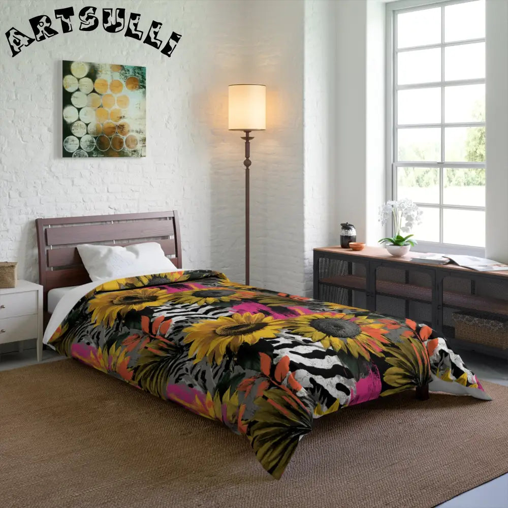 Stripes x Sunflowers Warm Blanket, Artsulli - Art is Long, Life is Short, Home Decor, , , , , , , 