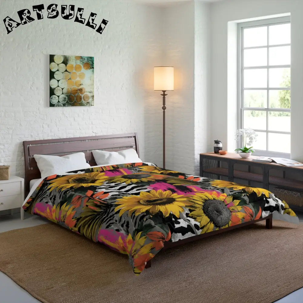 Stripes x Sunflowers Warm Blanket, Artsulli - Art is Long, Life is Short, Home Decor, , , , , , , 