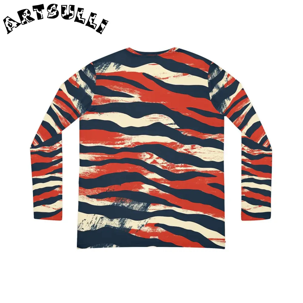 Stylish V-Neck Abstract Stripe Long-Sleeve Shirt, Artsulli - Art is Long, Life is Short, All Over Prints, , , , , , , 