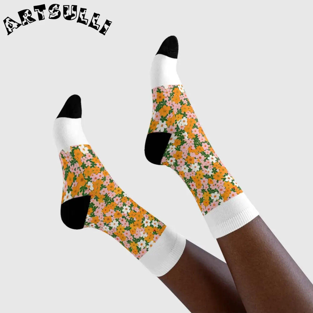 JAKKOUTTHEBXX Colorful Floral Sublimation Crew Socks 2025