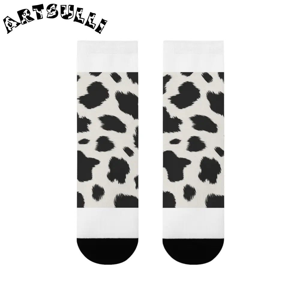 JAKKOUTTHEBXX Cow Print Sublimation Crew Socks 2025