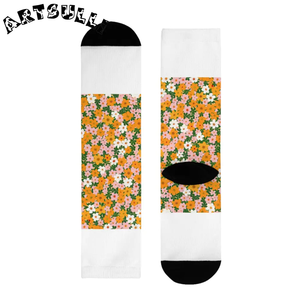 JAKKOUTTHEBXX Colorful Floral Sublimation Crew Socks 2025