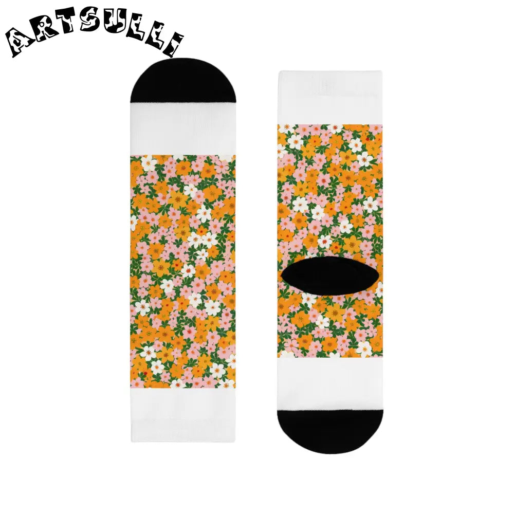 JAKKOUTTHEBXX Colorful Floral Sublimation Crew Socks 2025