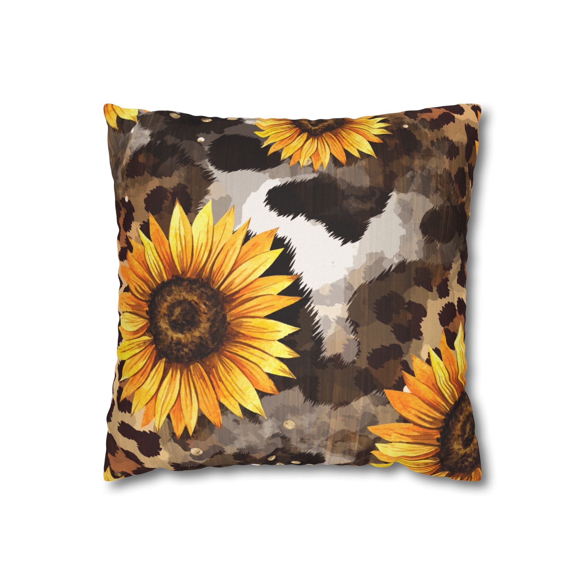 Printify Sunflower and Leopard Throw Pillow 2025