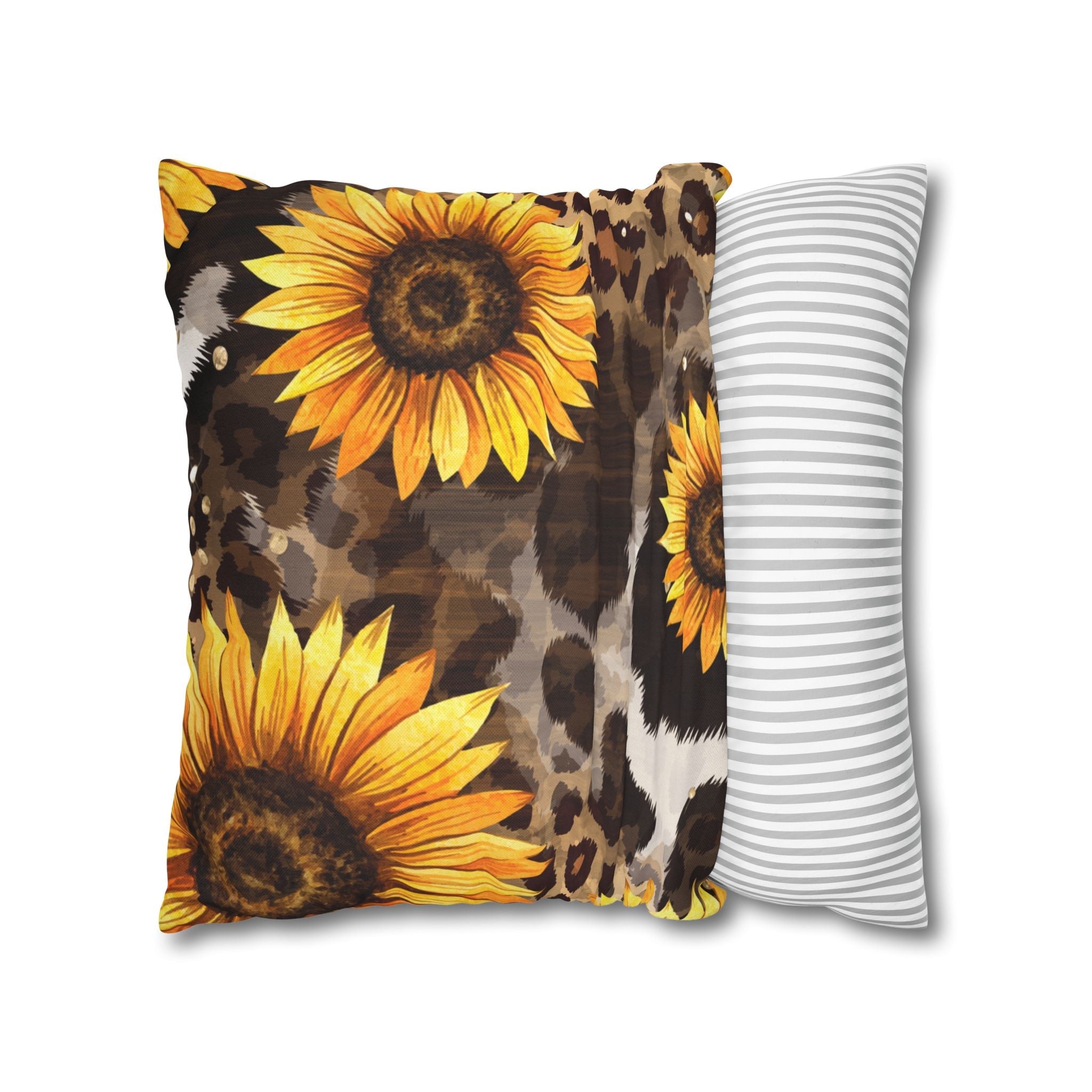 Sunflower and Leopard Throw Pillow, Artsulli - Art is Long, Life is Short, Home Decor, , , , , , , 