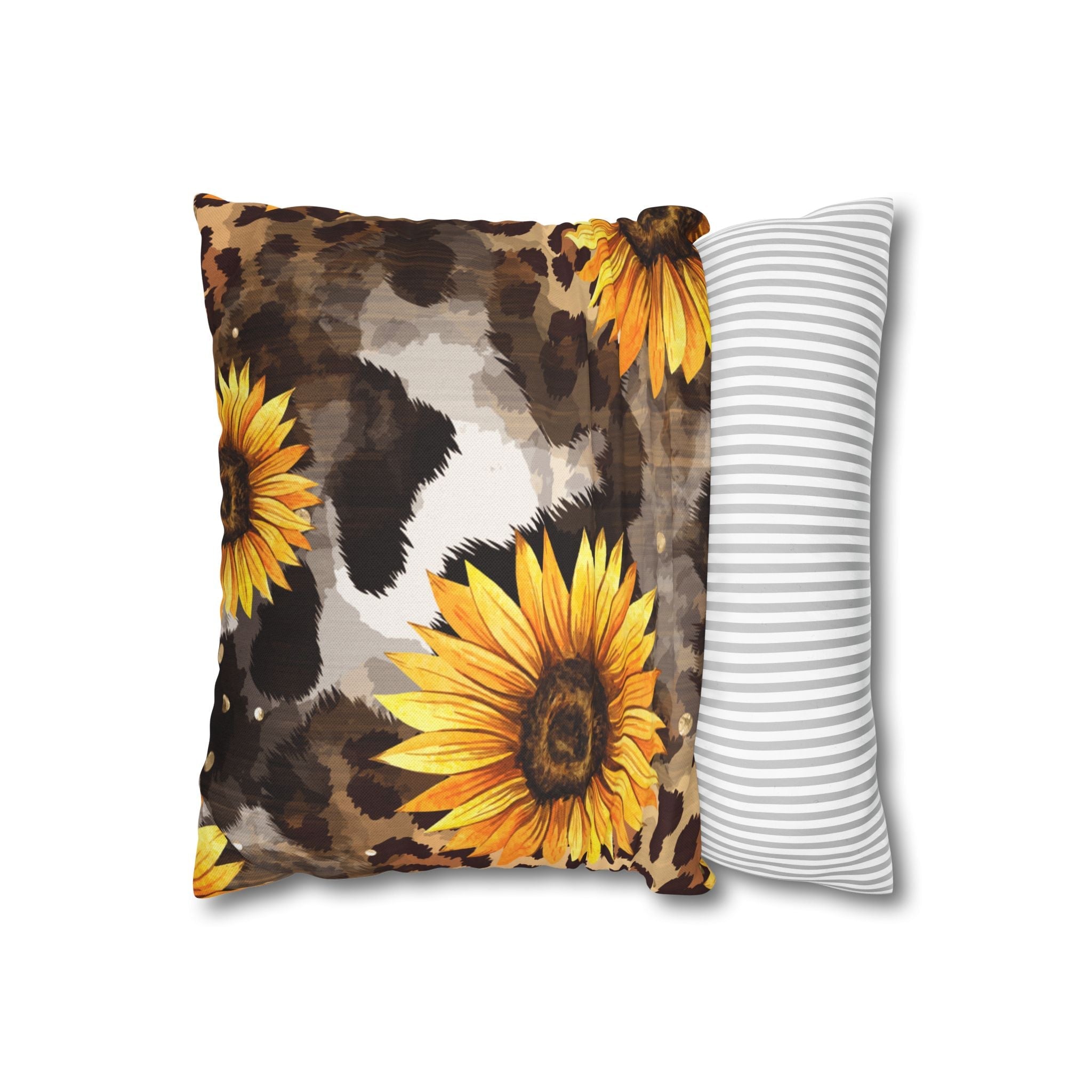 Sunflower and Leopard Throw Pillow, Artsulli - Art is Long, Life is Short, Home Decor, , , , , , , 