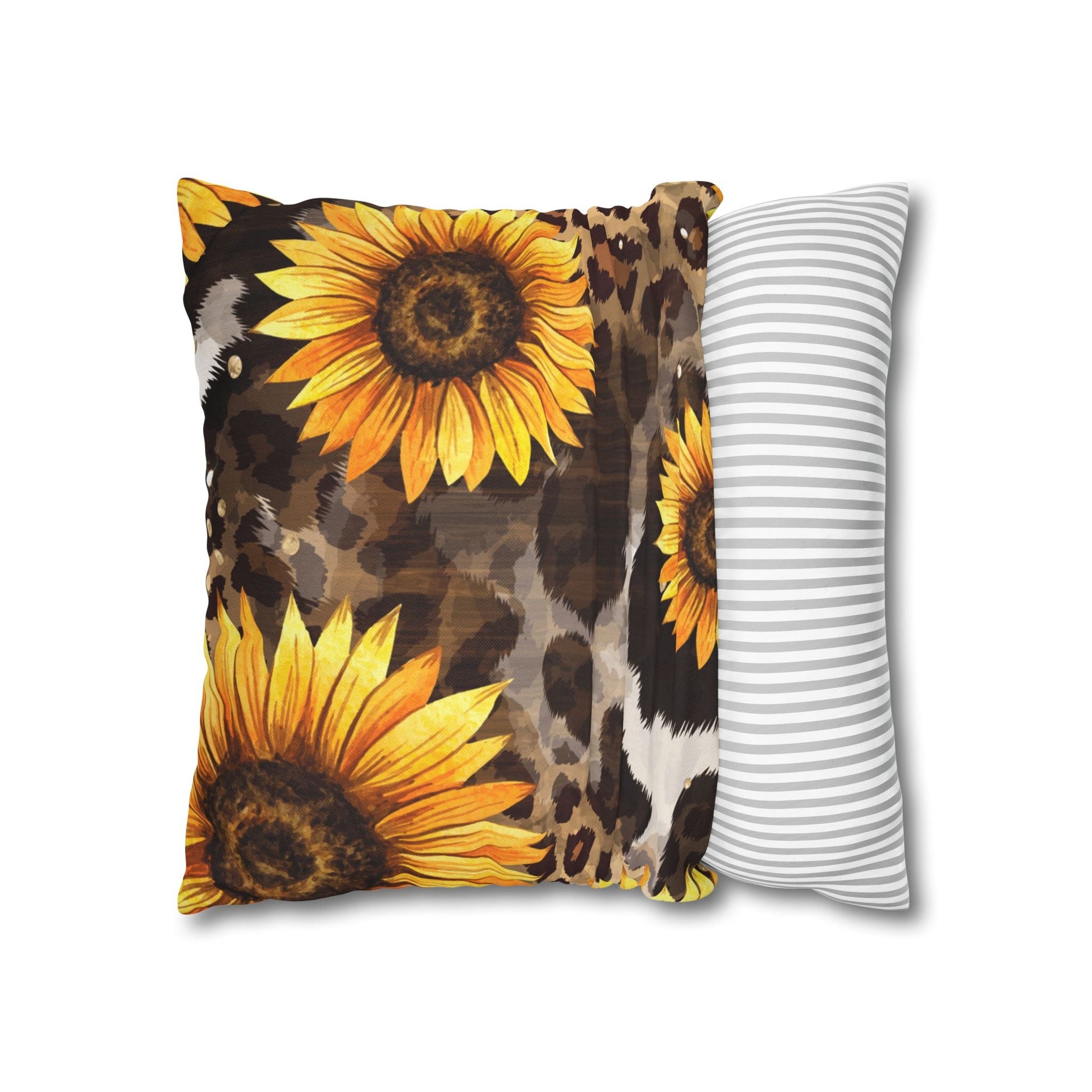 Sunflower and Leopard Throw Pillow, Artsulli - Art is Long, Life is Short, Home Decor, , , , , , , 