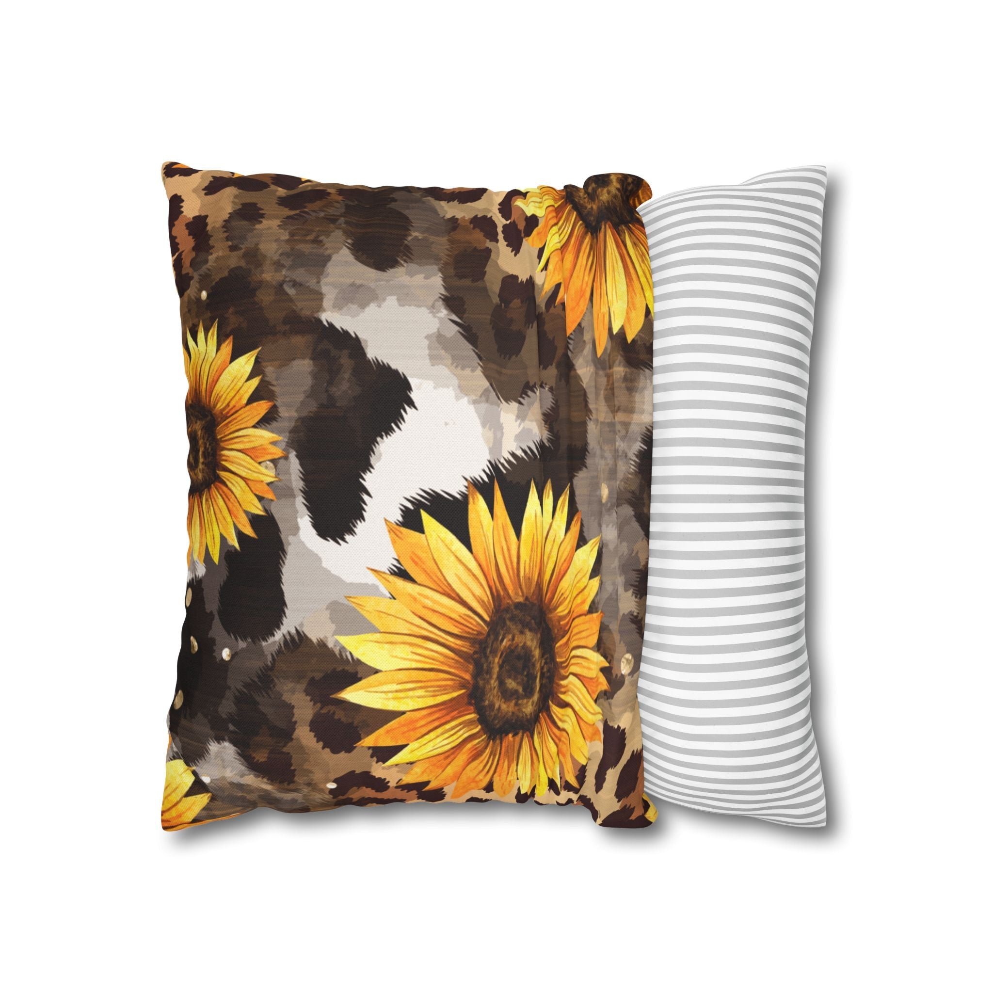 Sunflower and Leopard Throw Pillow, Artsulli - Art is Long, Life is Short, Home Decor, , , , , , , 