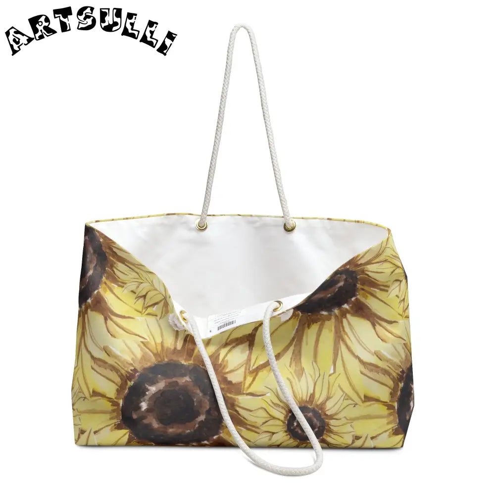 Sunflower Oversized Weekender Tote, Artsulli - Art is Long, Life is Short, Bags, , , , , , , 
