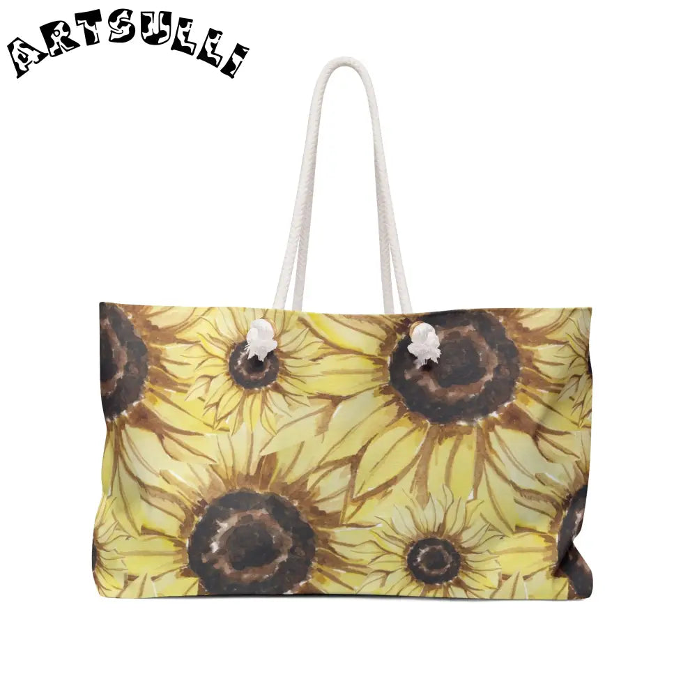 Sunflower Oversized Weekender Tote, Artsulli - Art is Long, Life is Short, Bags, Size, 24" × 13", , , , , 15486149643312914231