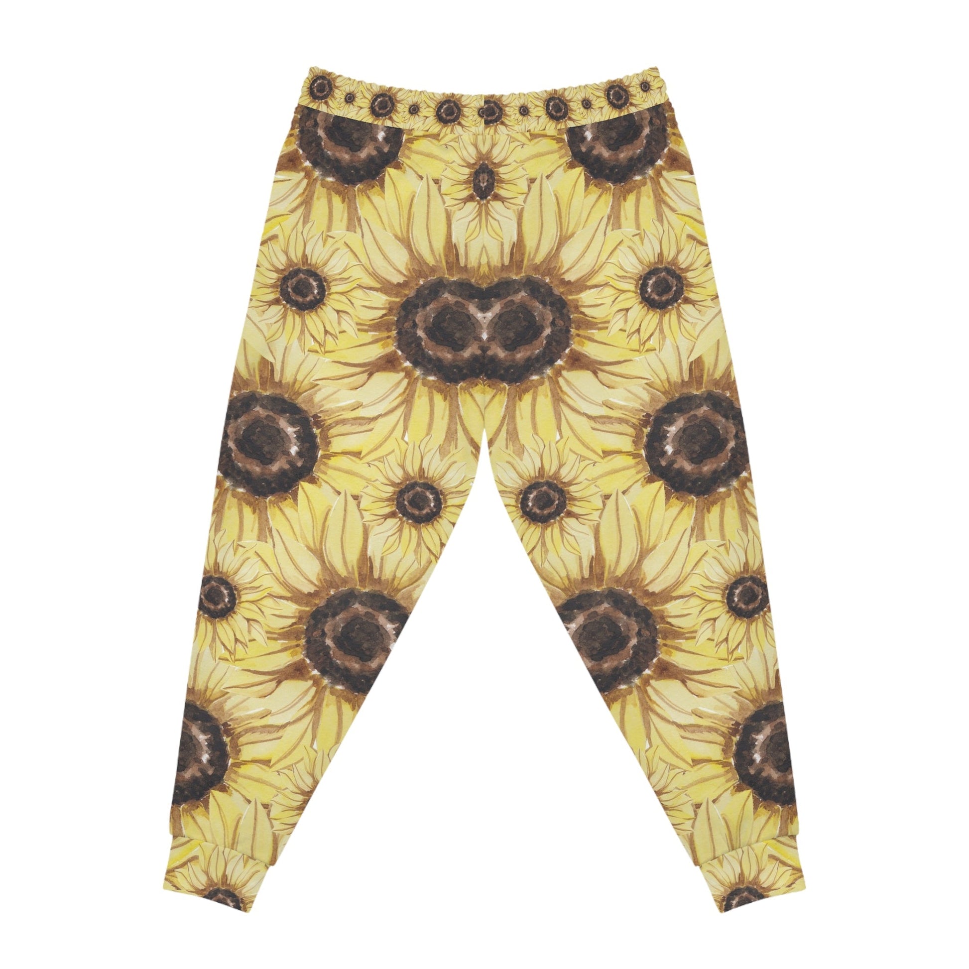 Sunflower Print Athletic Joggers, Artsulli - Art is Long, Life is Short, All Over Prints, , , , , , , 