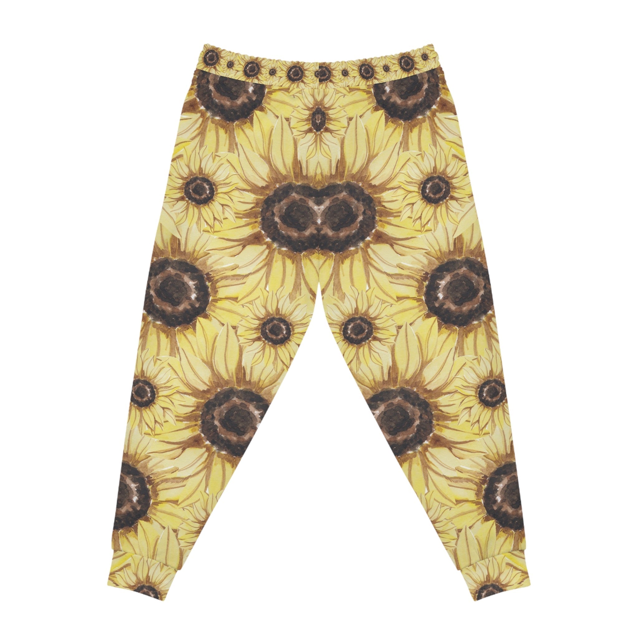 Sunflower Print Athletic Joggers, Artsulli - Art is Long, Life is Short, All Over Prints, , , , , , , 