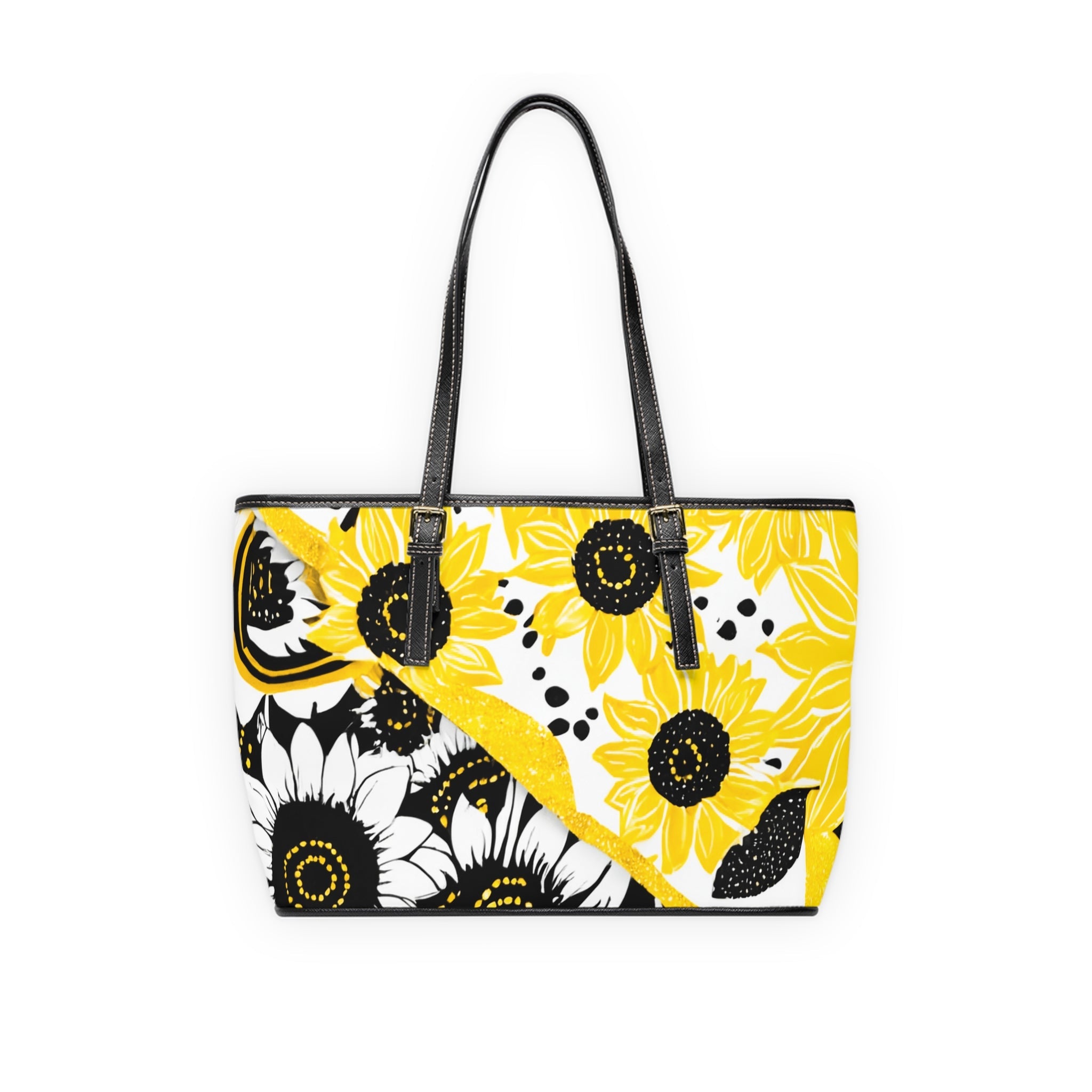 Sunflower Print PU Leather Shoulder Bag, Artsulli - Art is Long, Life is Short, Bags, , , , , , , 