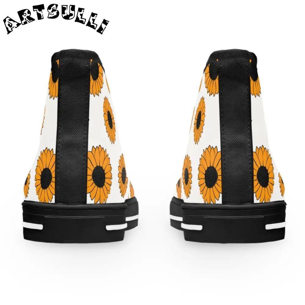 Sunflower Womens High Top Polyester Canvas Sneakers, Artsulli - Art is Long, Life is Short, Shoes, , , , , , , 