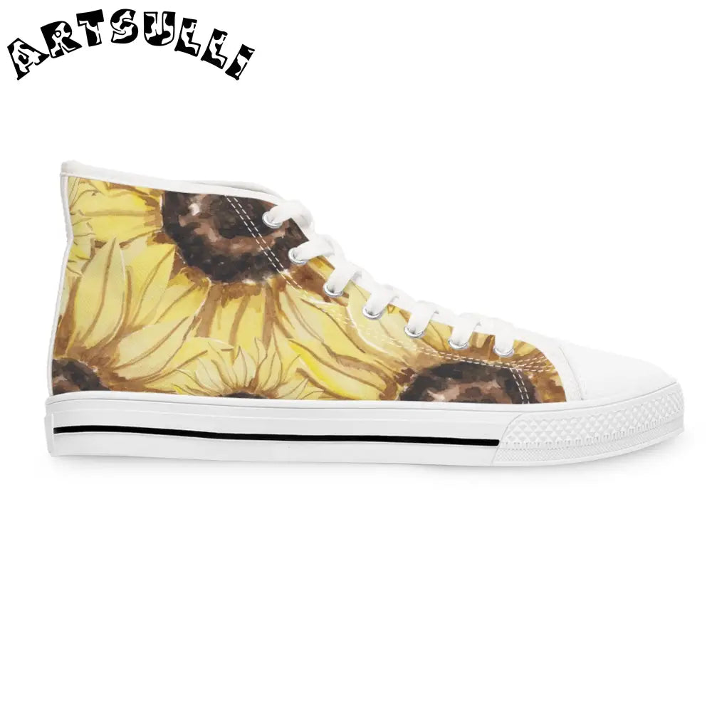 Sunflower Women’s High Tops with Deodorant Memory Foam, Artsulli - Art is Long, Life is Short, Shoes, , , , , , , 