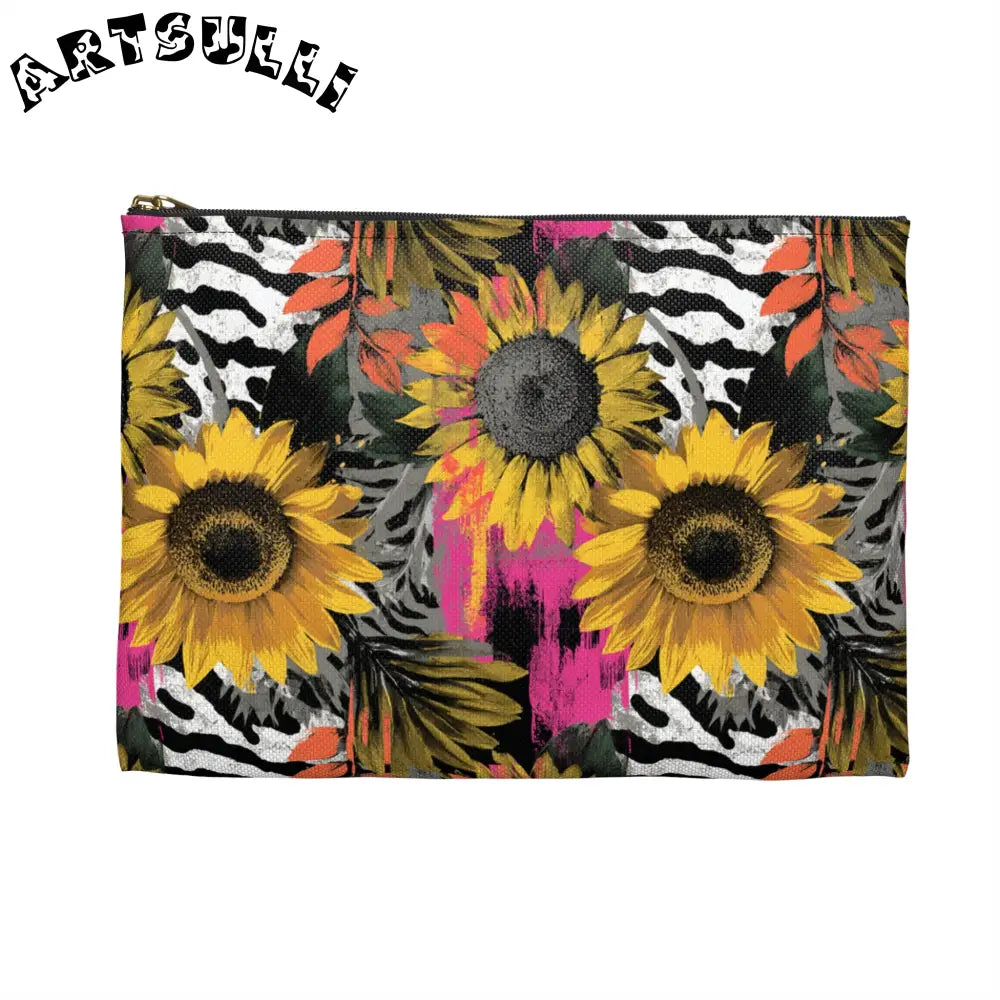 Sunflower Zebra Cosmetic Travel Bags and Excellent Pencil Cases, Artsulli - Art is Long, Life is Short, Bags, , , , , , , 