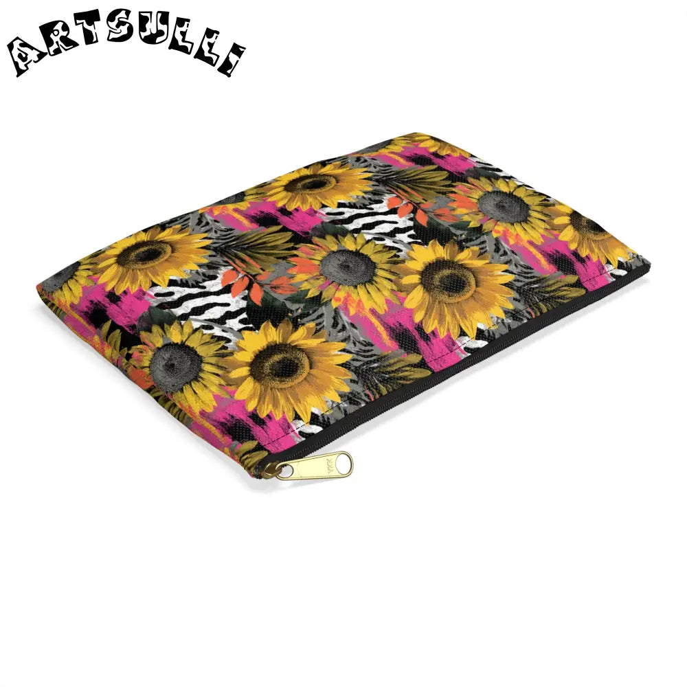 Sunflower Zebra Cosmetic Travel Bags and Pencil Cases, Artsulli - Art is Long, Life is Short, Bags, , , , , , , 