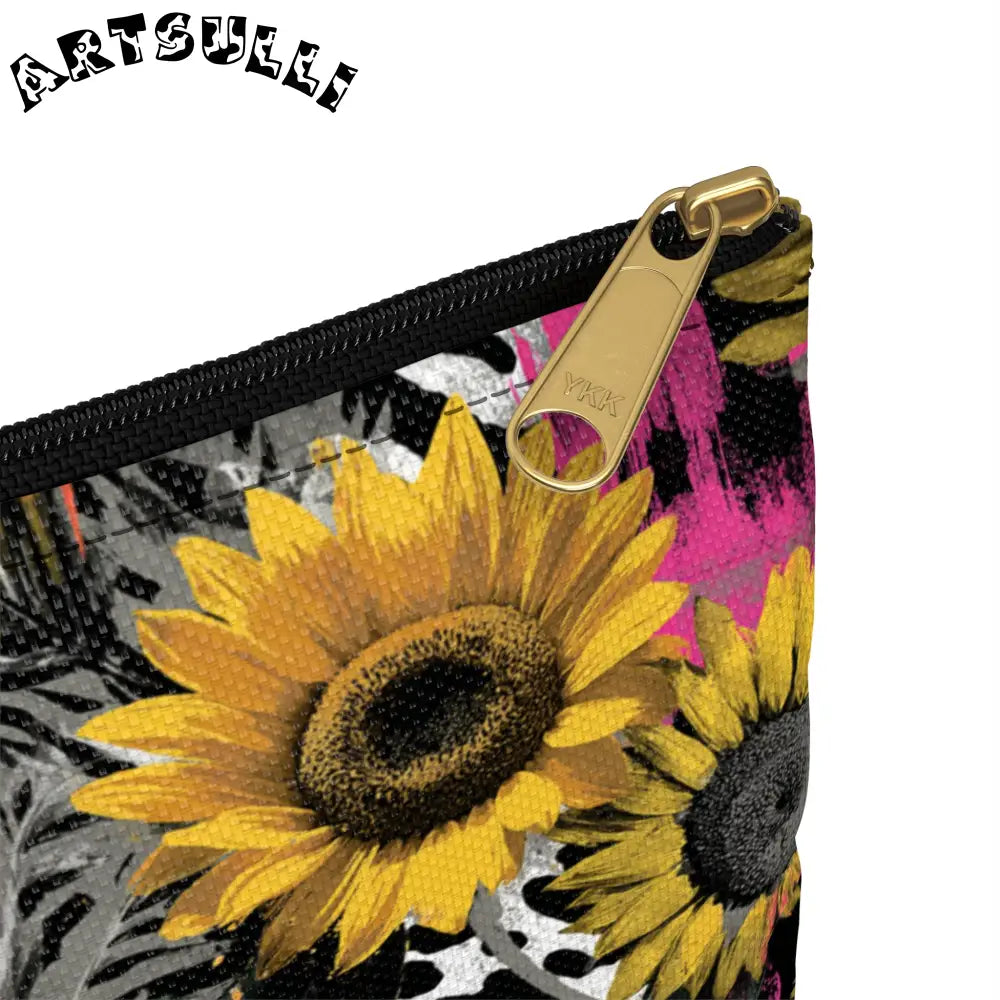 Sunflower Zebra Cosmetic Travel Bags and Pencil Cases, Artsulli - Art is Long, Life is Short, Bags, , , , , , , 