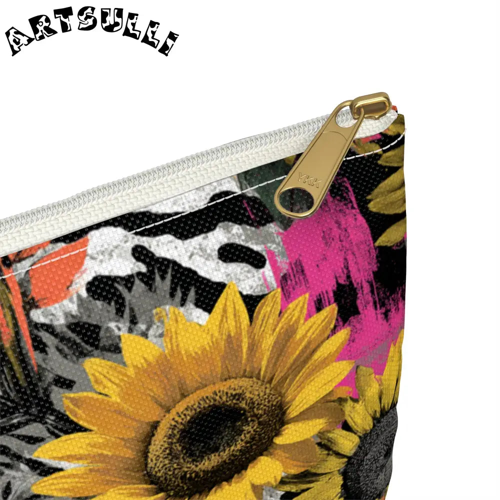 Sunflower Zebra Cosmetic Travel Bags and Pencil Cases, Artsulli - Art is Long, Life is Short, Bags, , , , , , , 