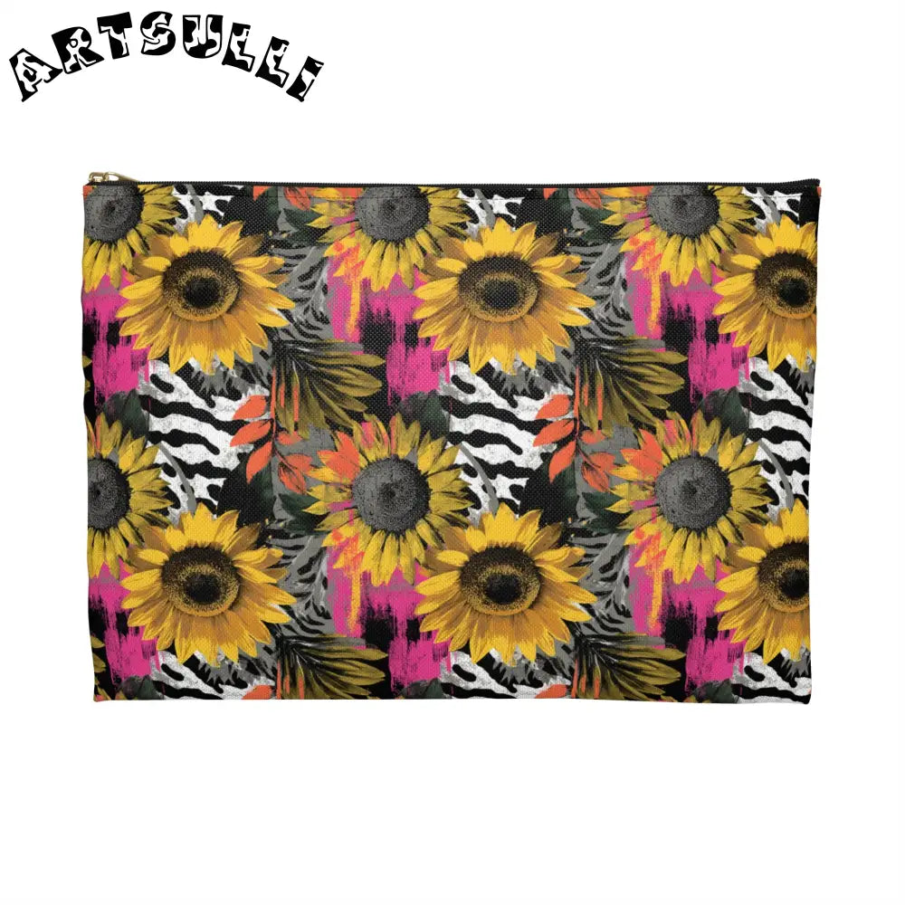 Sunflower Zebra Cosmetic Travel Bags and Pencil Cases, Artsulli - Art is Long, Life is Short, Bags, , , , , , , 