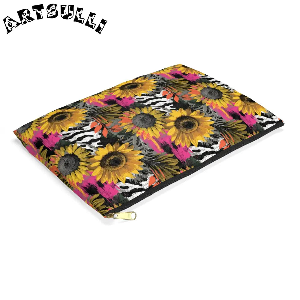 Sunflower Zebra Cosmetic Travel Bags and Pencil Cases, Artsulli - Art is Long, Life is Short, Bags, , , , , , , 