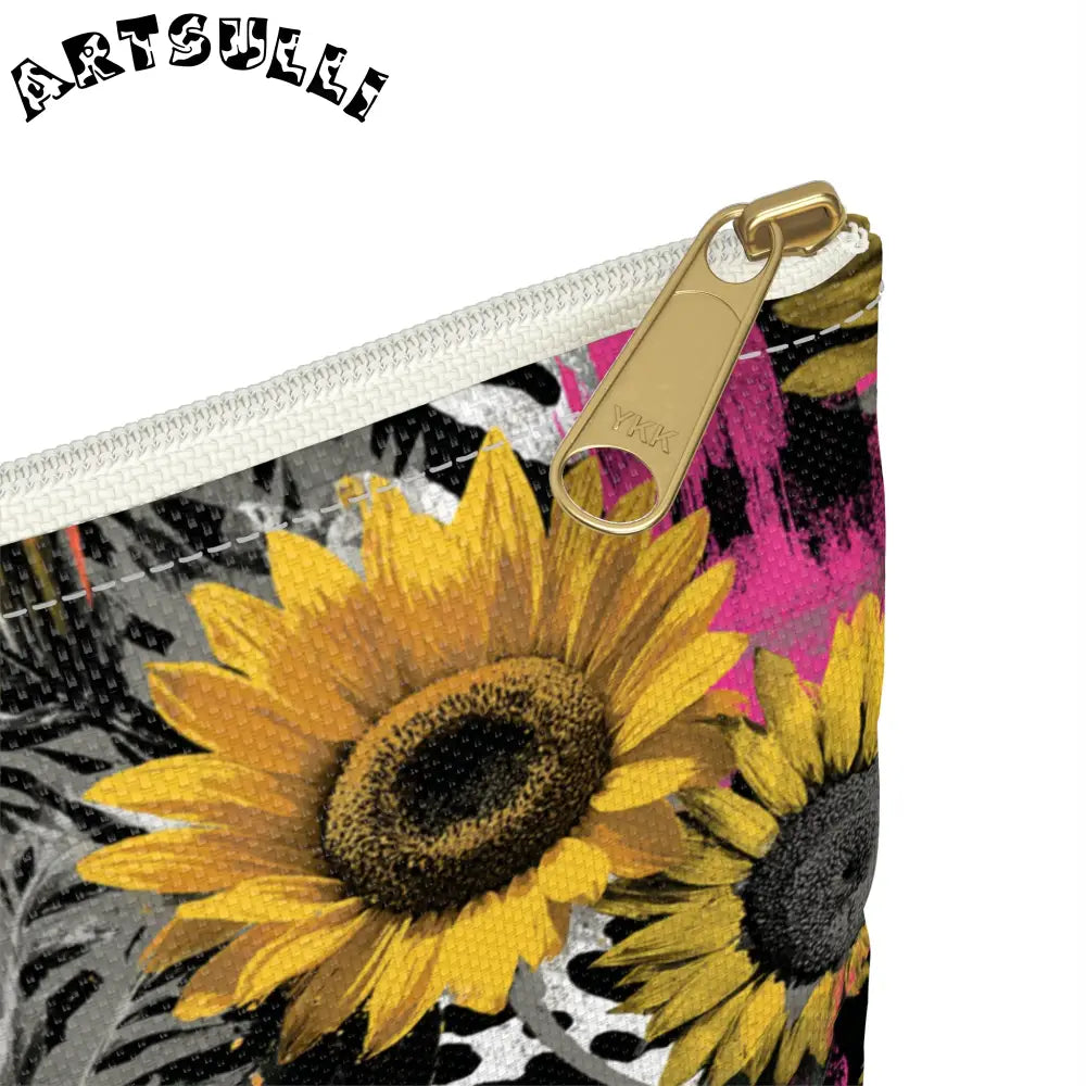 Sunflower Zebra Cosmetic Travel Bags and Pencil Cases, Artsulli - Art is Long, Life is Short, Bags, , , , , , , 
