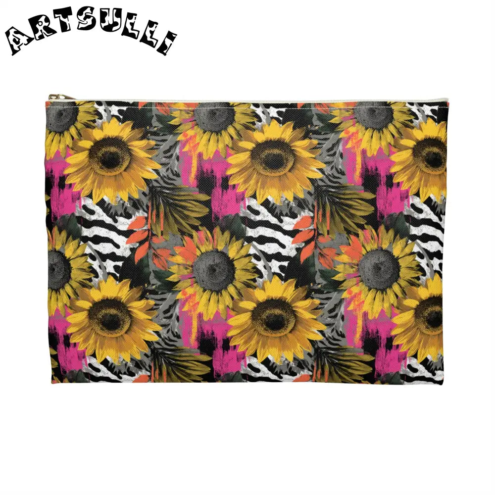 Sunflower Zebra Cosmetic Travel Bags and Pencil Cases, Artsulli - Art is Long, Life is Short, Bags, , , , , , , 