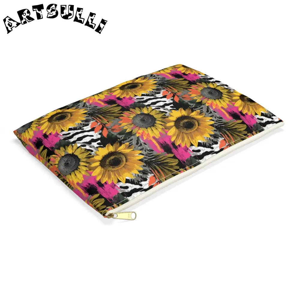 Sunflower Zebra Cosmetic Travel Bags and Pencil Cases, Artsulli - Art is Long, Life is Short, Bags, , , , , , , 